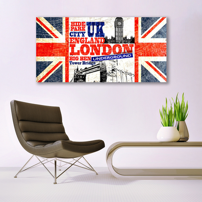 Foto til lærred London Flag Art