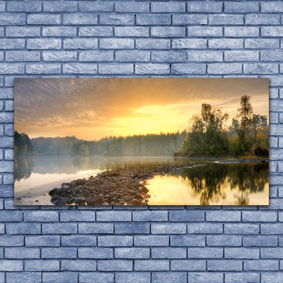 Lærred foto Lake Pond Landscape