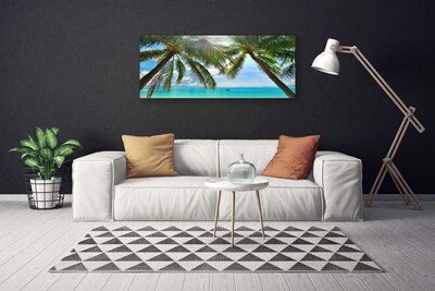 Foto til lærred Palm Tree Sea Landscape