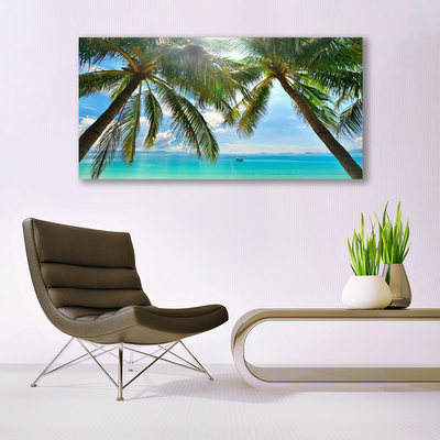 Foto til lærred Palm Tree Sea Landscape