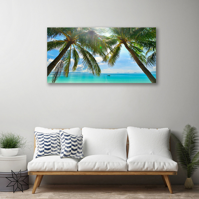 Foto til lærred Palm Tree Sea Landscape