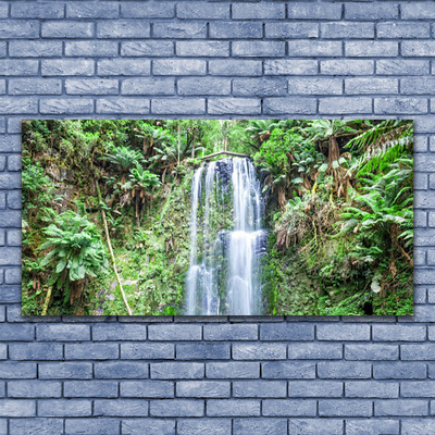 Billede lærred Waterfall Trees Nature