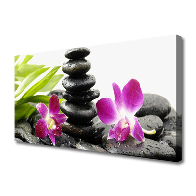 Lærred foto Zen Spa Orchid Stones