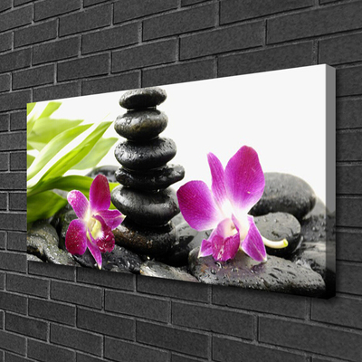 Lærred foto Zen Spa Orchid Stones