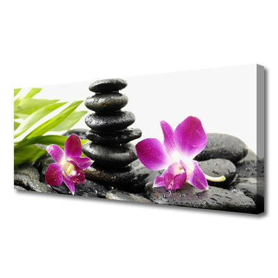 Lærred foto Zen Spa Orchid Stones