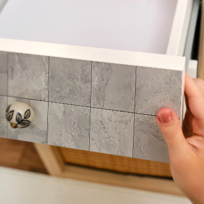 Selvklæbende folie til skabslåge Grå fliser