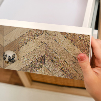 Selvklæbende folie til skab Rustik sildebensmønster