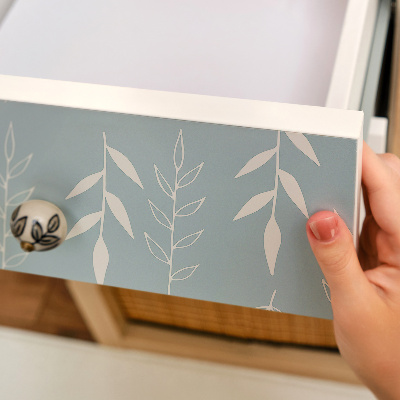 Selvklæbende folie til skab Bladmotiv