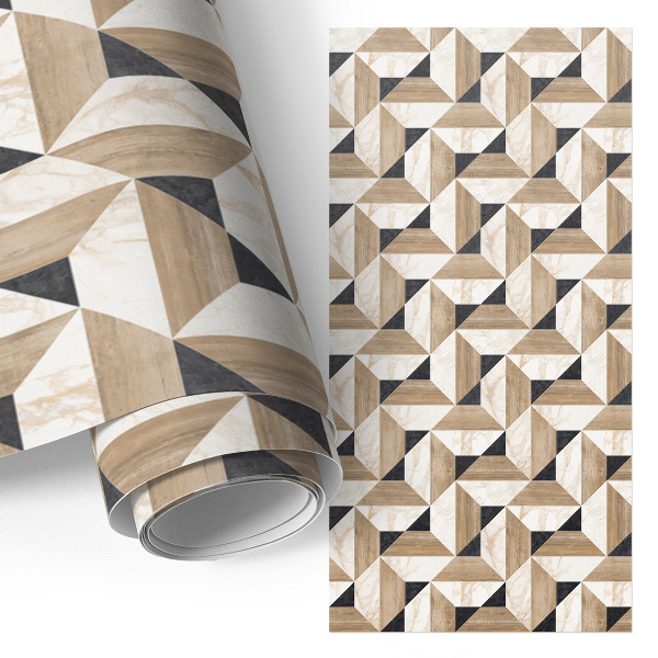 Selvklæbende folie til skabslåge Træ med marmor