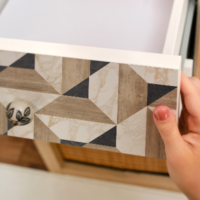 Selvklæbende folie til skabslåge Træ med marmor