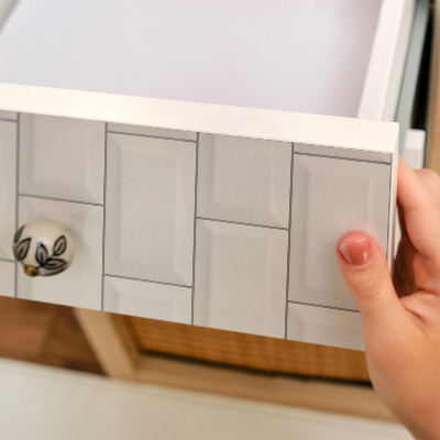 Selvklæbende folie til skab Hvide fliser