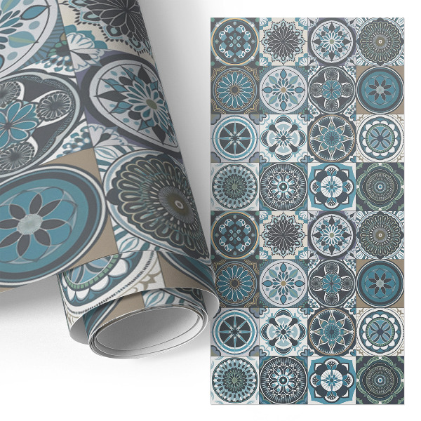 Selvklæbende folie til skab Mandala-fliser