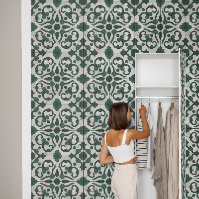 Selvklæbende folie til møbler Grønne ornamenter