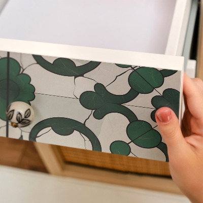 Selvklæbende folie til møbler Grønne ornamenter