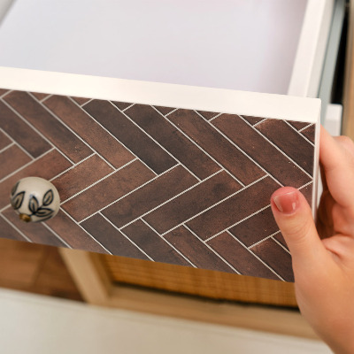 Selvklæbende folie til møbler Sildebensmønster af mursten