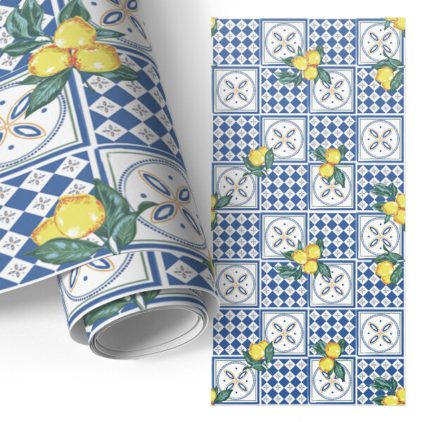 Selvklæbende folie til skabslåge Citronmønstre