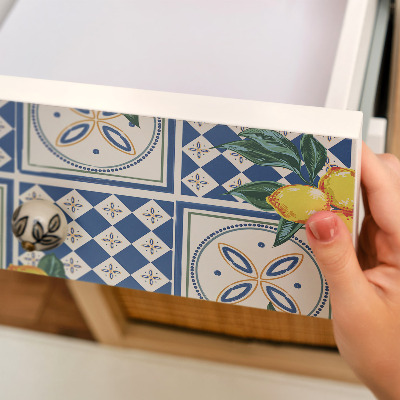 Selvklæbende folie til skabslåge Citronmønstre