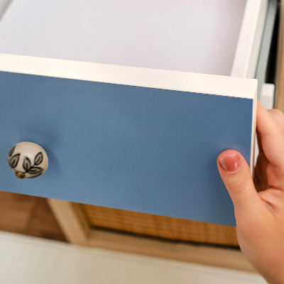 Selvklæbende folie til skab Blå farve