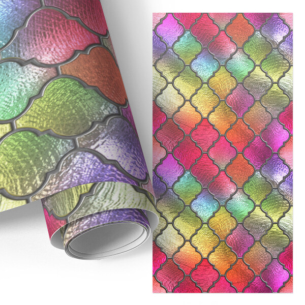 Selvklæbende folie til skabslåge Regnbuefarvet glas