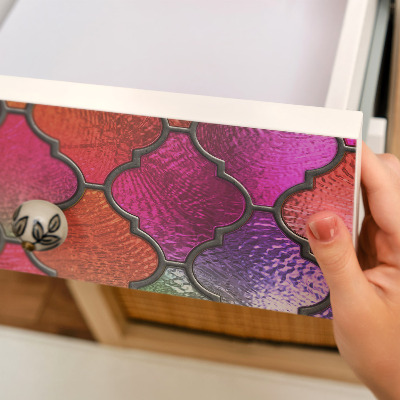 Selvklæbende folie til skabslåge Regnbuefarvet glas