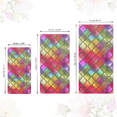 Selvklæbende folie til skabslåge Regnbuefarvet glas