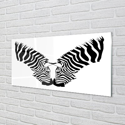 Glas billede Spejlbillede af zebra