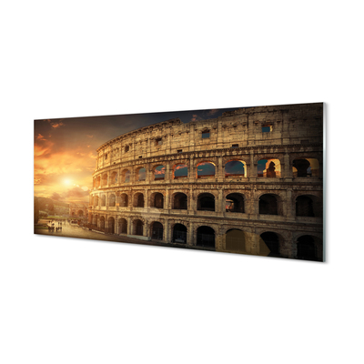 Billede på glas Rom Colosseum solnedgang