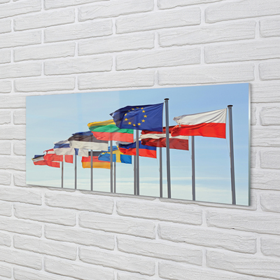 Glasfoto Mange flag