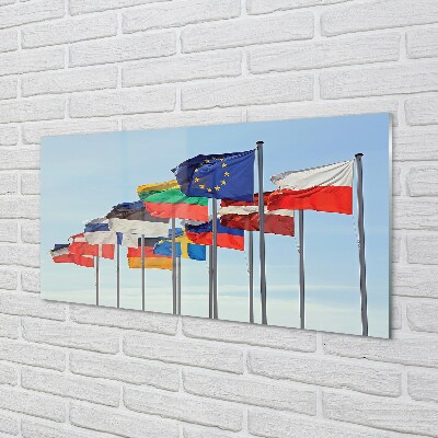 Glasfoto Mange flag