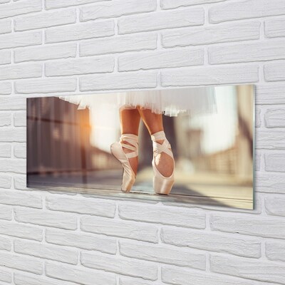 Glas billede Hvid ballet kvinde ben