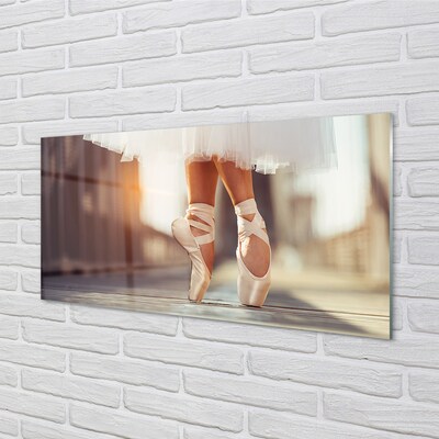 Glas billede Hvid ballet kvinde ben