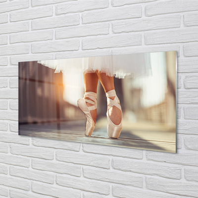 Glas billede Hvid ballet kvinde ben