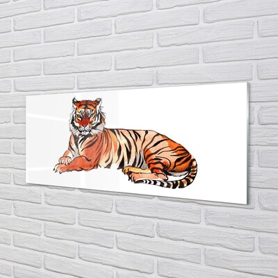 Glas billede Malet tiger