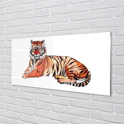 Glas billede Malet tiger