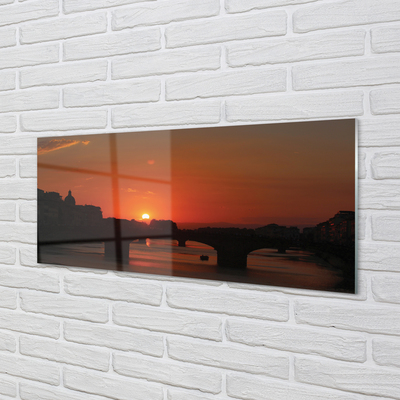 Glas billede Italien Flod solnedgang