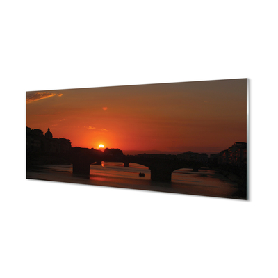 Glas billede Italien Flod solnedgang