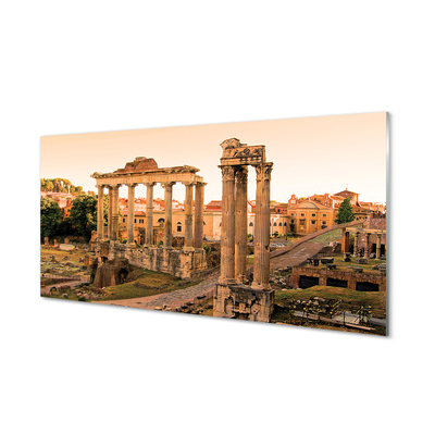 Glasfoto Rom Forum Romanum solopgang