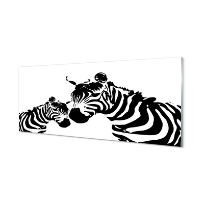 Glasbillede Malede zebraer