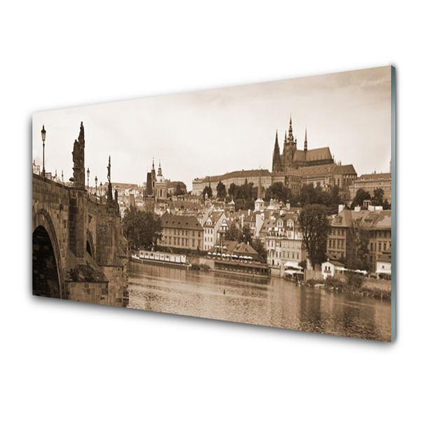 Billede i glas Prag Bridge Landscape