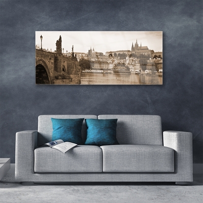 Billede i glas Prag Bridge Landscape