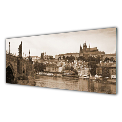 Billede i glas Prag Bridge Landscape