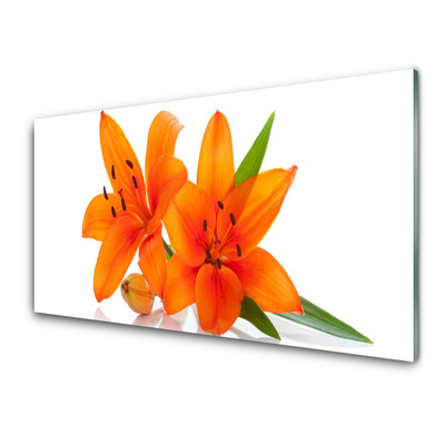 Glasbillede Orange Flower Plant