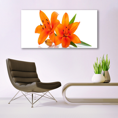 Glasbillede Orange Flower Plant