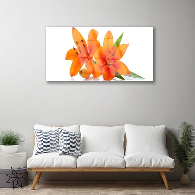 Glasbillede Orange Flower Plant