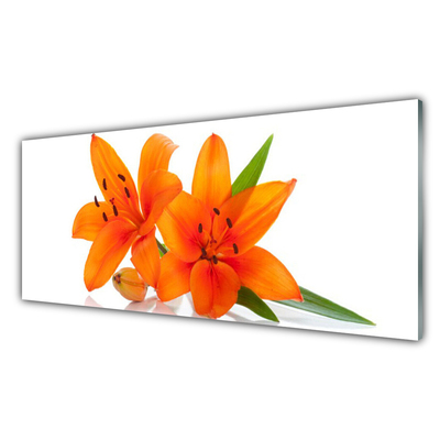 Glasbillede Orange Flower Plant