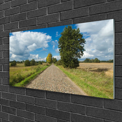 Glasbillede Landsbyvej Fortov Landskab