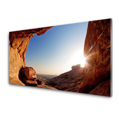 Billede glas Rock Sun Landscape