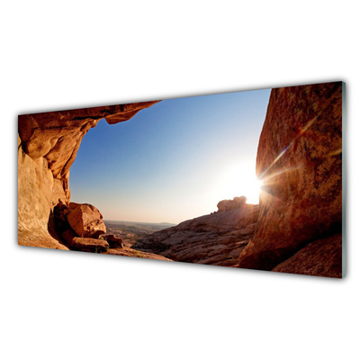 Billede glas Rock Sun Landscape