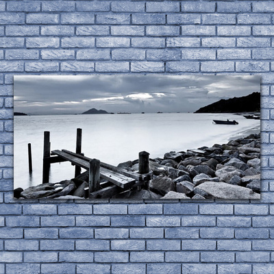 Billede på glas Strand Sten Landskab