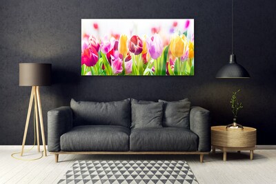 Glas billede Tulipaner Blomster